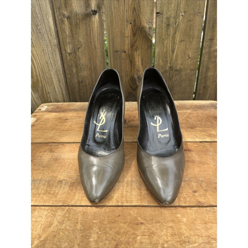 Vintage YSL Saint Laurent Paris 80 Pump Shoe Sz 8 M Paris Made In Italy - Picture 2 of 10